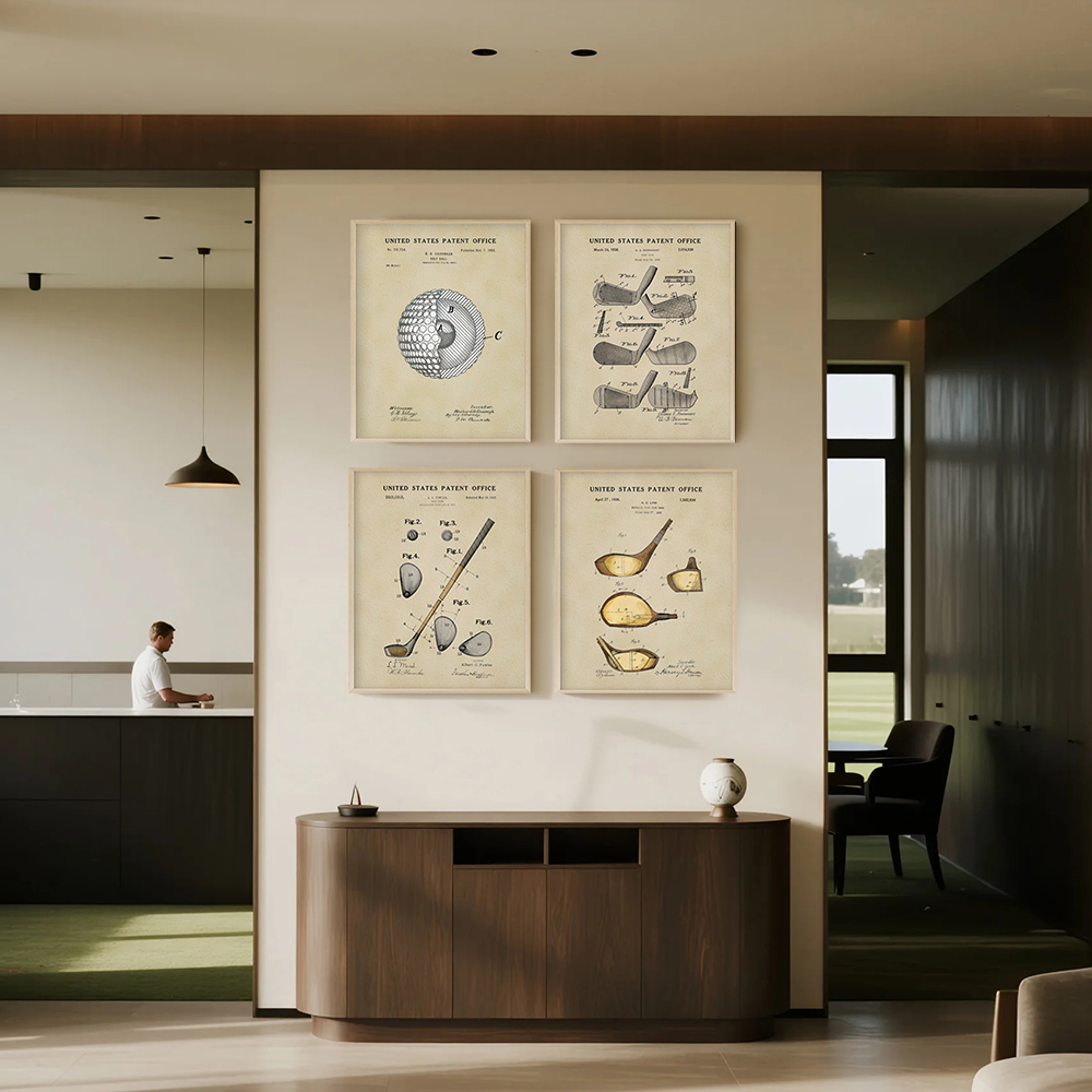 Golf Equipment Industry - Vintage Golf Patent Resimleri Endüstriyel Tarz
