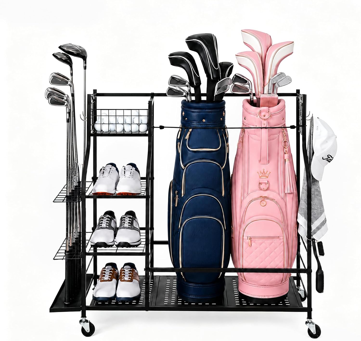 Golf Equipment Organizer For Garage - Ağır Hizmet Tipi Golf Çantası Depolama