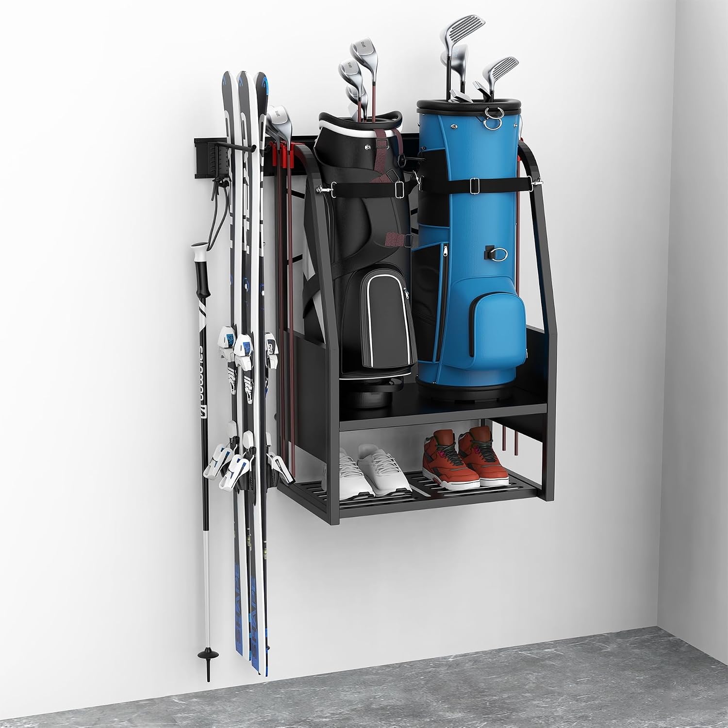 Golf Equipment Organizer For Garage - Duvara Monte Golf Çantası Düzenleyici, Ağır