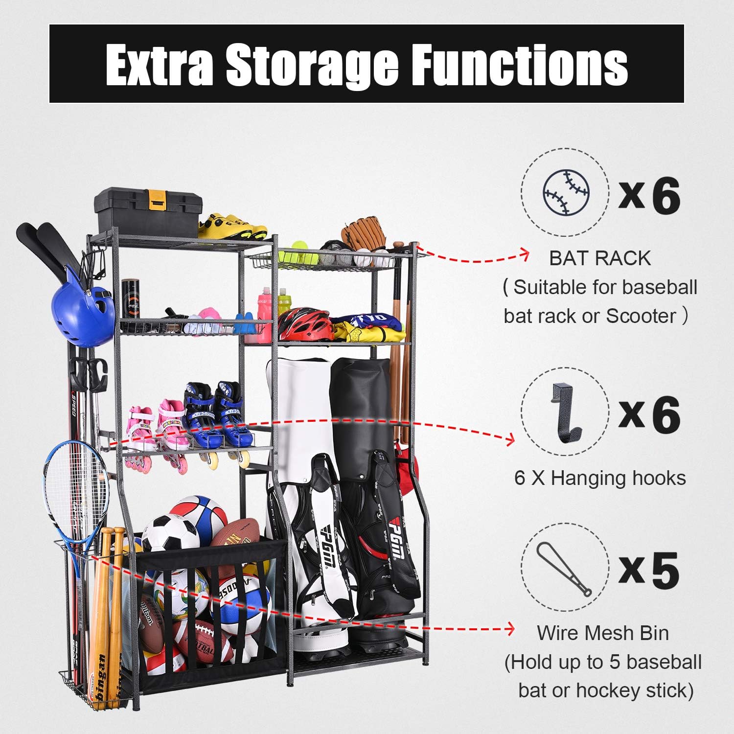 Garaj Spor Ekipmanları Saklama - Golf Equipment Organizer For Garage incelemesi ve fiyatı