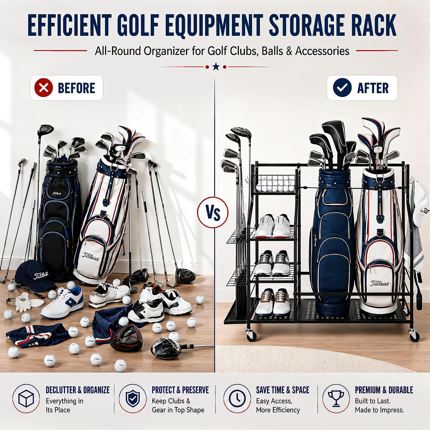 Ağır Hizmet Tipi Golf Çantası  - Golf Equipment Organizer For Garage incelemesi ve fiyatı