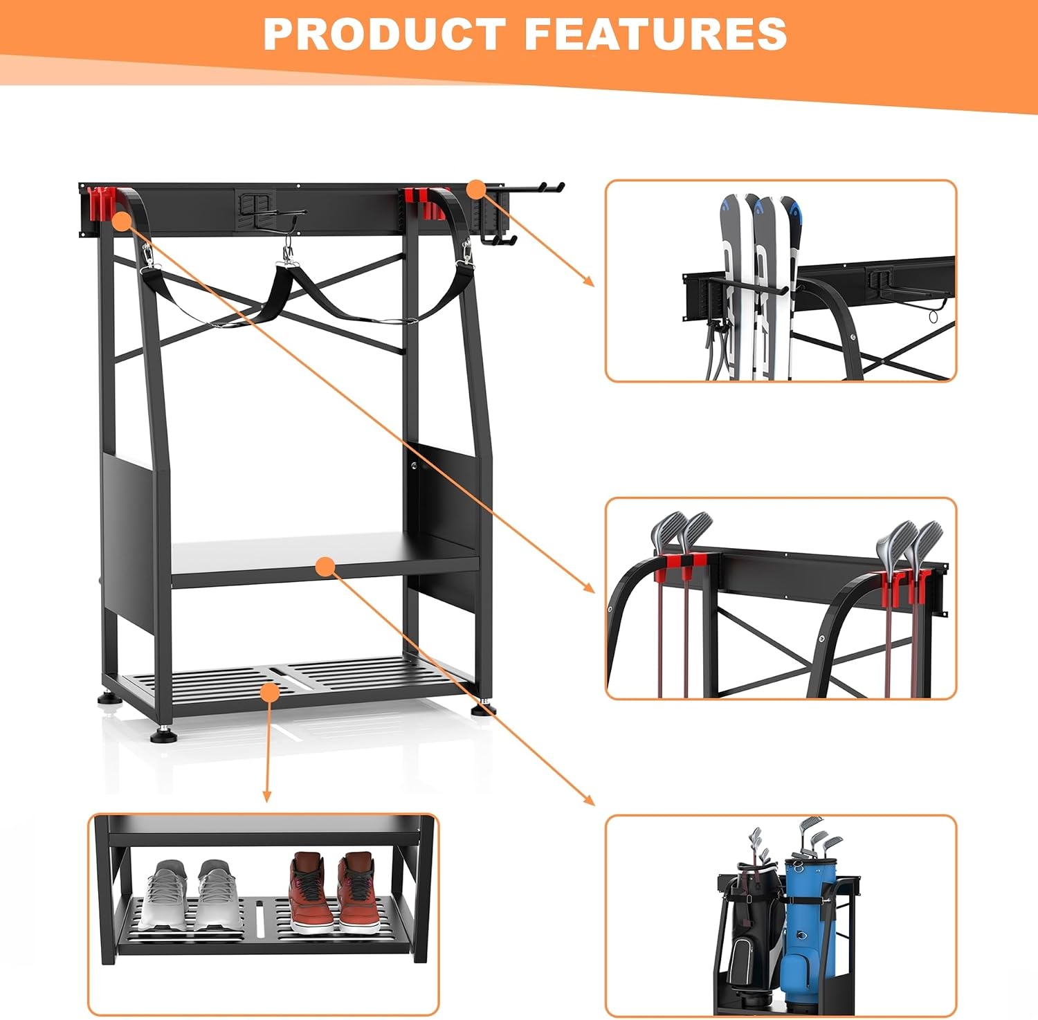 Duvara Monte Golf Çantası Düze - Golf Equipment Organizer For Garage incelemesi ve fiyatı