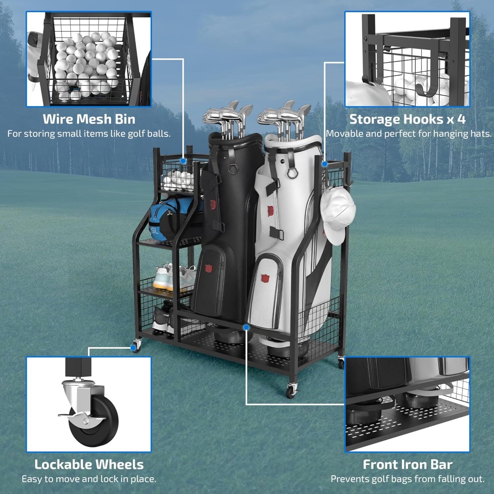 Ekstra Büyük Golf Çantası Sakl - Golf Equipment Organizer For Garage incelemesi ve fiyatı