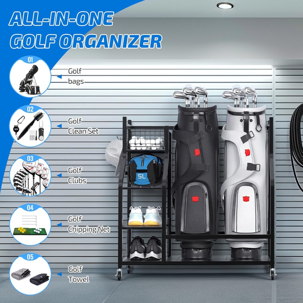Ekstra Büyük Golf Çantası Sakl - Golf Equipment Organizer For Garage incelemesi ve fiyatı